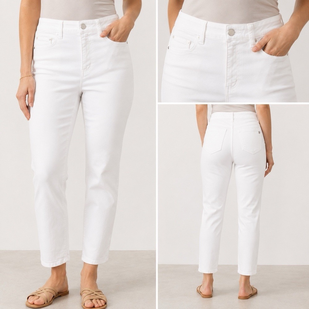 Democracy Jeans Womens 12 Ab Technology White Mid Rise Skinny Slimming Summer